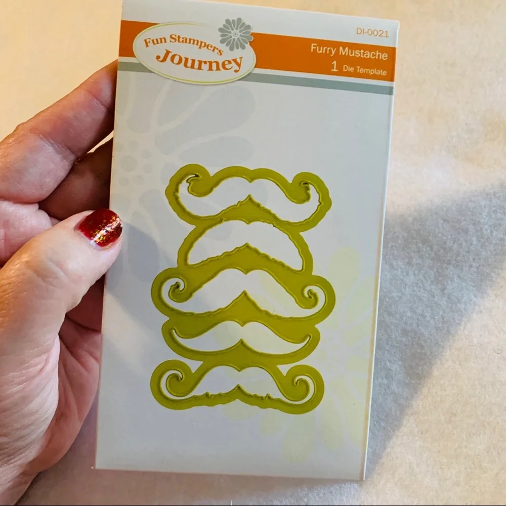 COPY - New Spellbinders furry mustache die cut scrapbook. Copy